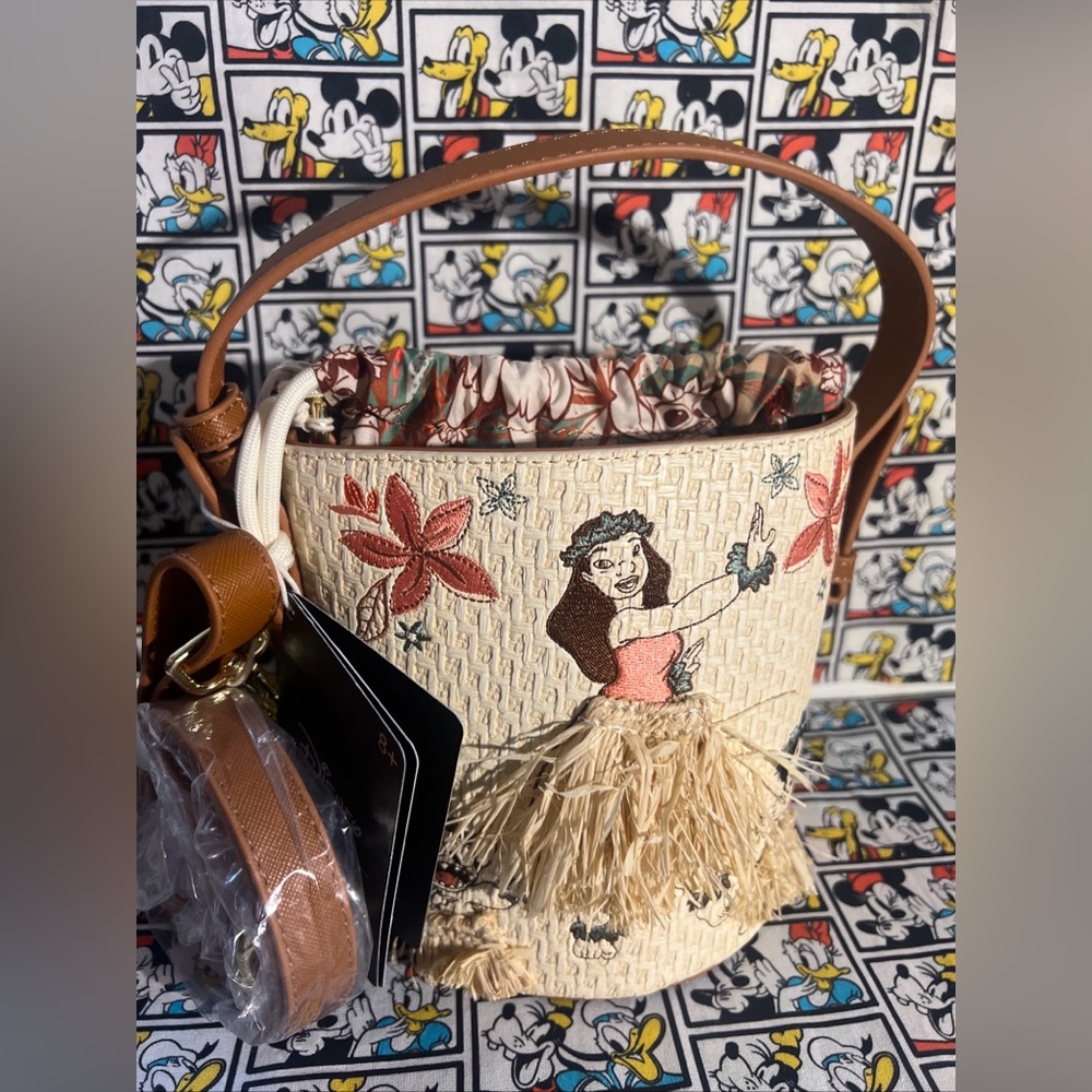 Loungefly Disney Lilo & Stitch Hula Group Floral Bucket Crossbody Bag 2025 NWT